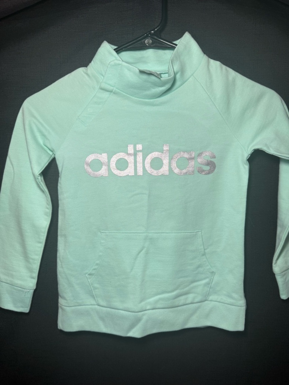 adidas Mint Green Sweatshirt Set with Silver Logo